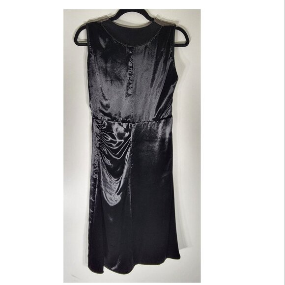 Prada Check Mouline & Velvet Sleeveless Dress, Black/Brown Womens Size 40 / 4 US - Picture 3 of 7